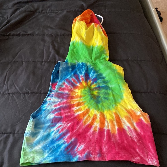 Southern Spirit Tie Dye Sleeveless Cotton Hoodie, Tank Top Vest Hooded - Picture 2 of 2